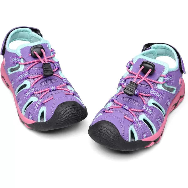 imageDREAM PAIRS Boys amp Girls ToddlerLittle KidBig Kid 160912K Outdoor Summer SandalsLavenderBabyBlueFuchsia