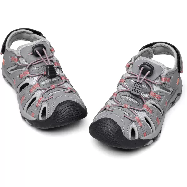 imageDREAM PAIRS Boys amp Girls ToddlerLittle KidBig Kid 160912K Outdoor Summer SandalsLightGreyCoral