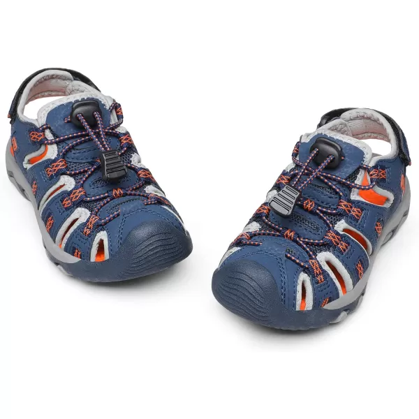 imageDREAM PAIRS Boys amp Girls ToddlerLittle KidBig Kid 160912K Outdoor Summer SandalsNavyLightGreyOrange