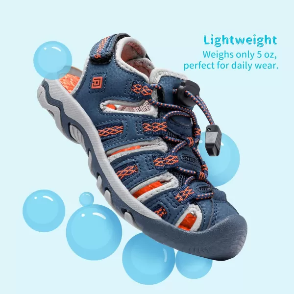 imageDREAM PAIRS Boys amp Girls ToddlerLittle KidBig Kid 160912K Outdoor Summer SandalsNavyLightGreyOrange