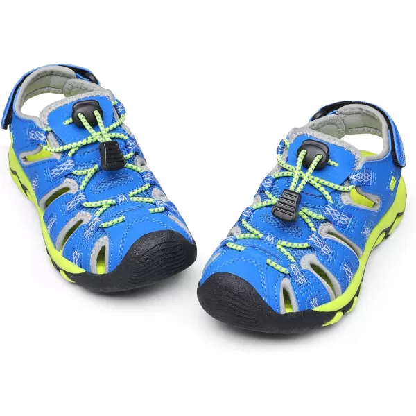 imageDREAM PAIRS Boys amp Girls ToddlerLittle KidBig Kid 160912K Outdoor Summer SandalsRoyalBlueGreyNeonGreen