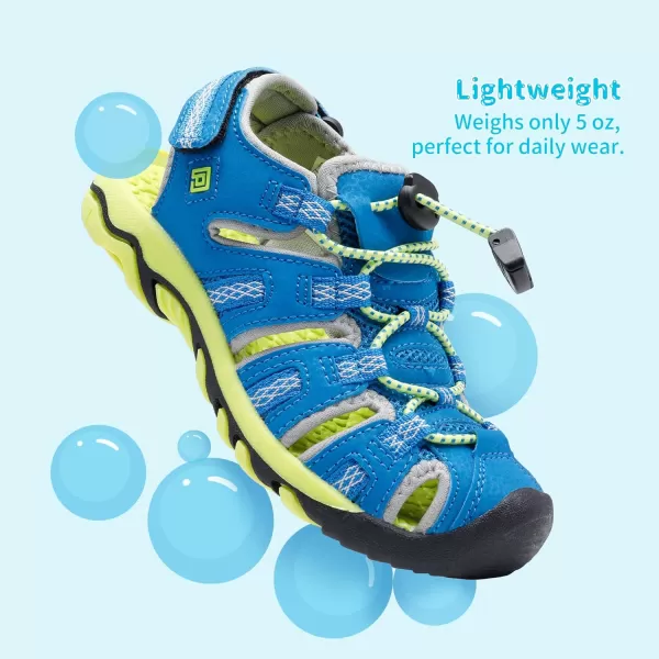 imageDREAM PAIRS Boys amp Girls ToddlerLittle KidBig Kid 160912K Outdoor Summer SandalsRoyalBlueGreyNeonGreen