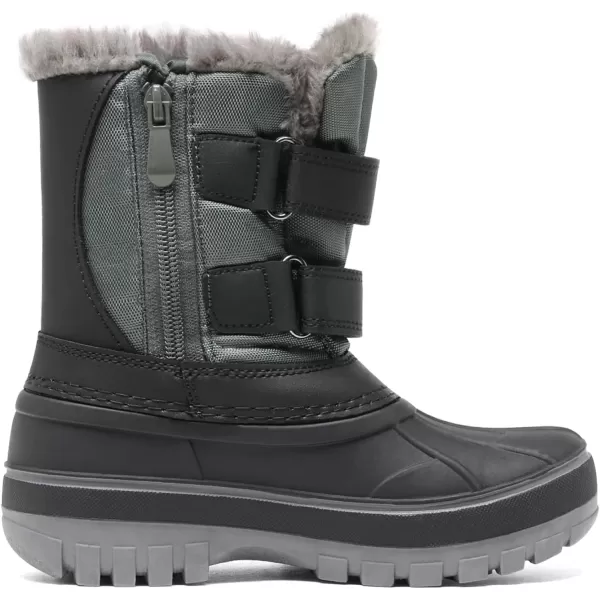 imageDREAM PAIRS Boys amp Girls ToddlerLittle KidBig Kid Ducko Ankle Winter Snow BootsBlack Grey