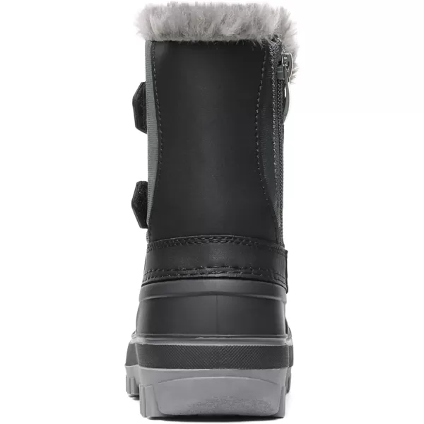 imageDREAM PAIRS Boys amp Girls ToddlerLittle KidBig Kid Ducko Ankle Winter Snow BootsBlack Grey