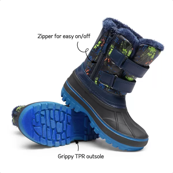 imageDREAM PAIRS Boys amp Girls ToddlerLittle KidBig Kid Ducko Ankle Winter Snow BootsBlack Ngreend