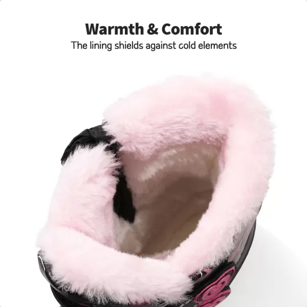 imageDREAM PAIRS Boys amp Girls ToddlerLittle KidBig Kid Ducko Ankle Winter Snow BootsBlack Pink