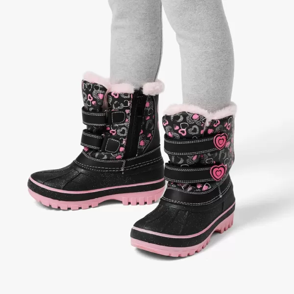imageDREAM PAIRS Boys amp Girls ToddlerLittle KidBig Kid Ducko Ankle Winter Snow BootsBlack Pink
