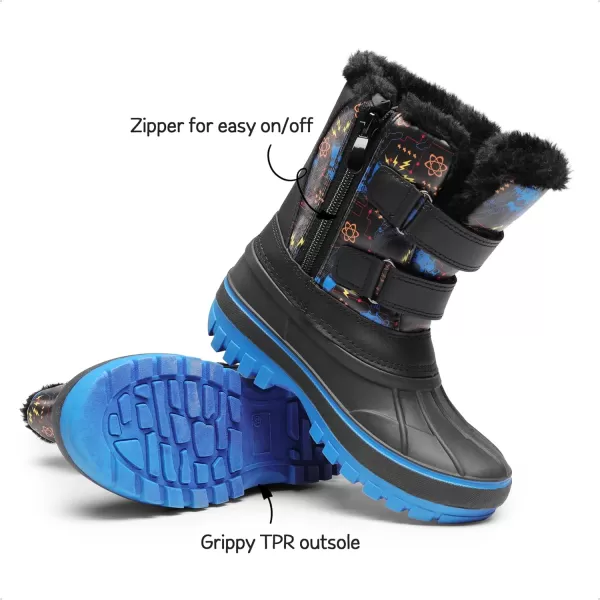 imageDREAM PAIRS Boys amp Girls ToddlerLittle KidBig Kid Ducko Ankle Winter Snow BootsBlack Royald