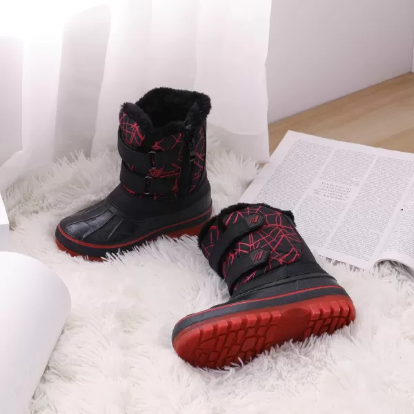imageDREAM PAIRS Boys amp Girls ToddlerLittle KidBig Kid Ducko Ankle Winter Snow BootsBlackRed
