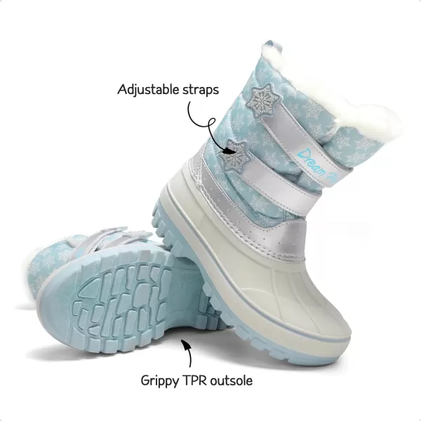 imageDREAM PAIRS Boys amp Girls ToddlerLittle KidBig Kid Ducko Ankle Winter Snow BootsLight BlueWhite
