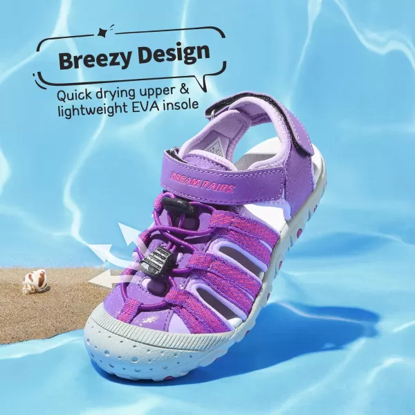 imageDREAM PAIRS Boys amp Girls ToddlerLittle KidBig Kid Outdoor Summer SandalsAll Purple