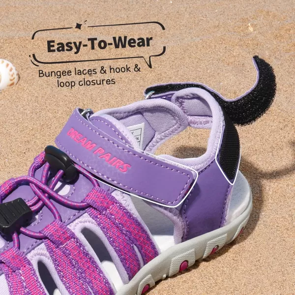imageDREAM PAIRS Boys amp Girls ToddlerLittle KidBig Kid Outdoor Summer SandalsAll Purple