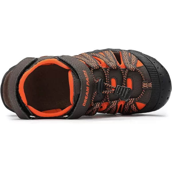 imageDREAM PAIRS Boys amp Girls ToddlerLittle KidBig Kid Outdoor Summer SandalsBrown Orange
