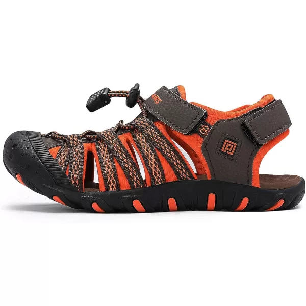 imageDREAM PAIRS Boys amp Girls ToddlerLittle KidBig Kid Outdoor Summer SandalsBrown Orange