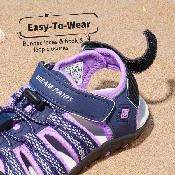 imageDREAM PAIRS Boys amp Girls ToddlerLittle KidBig Kid Outdoor Summer SandalsPurple
