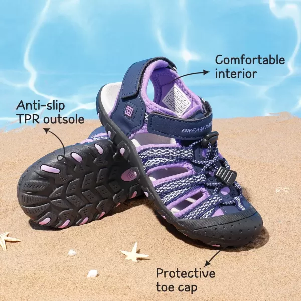 imageDREAM PAIRS Boys amp Girls ToddlerLittle KidBig Kid Outdoor Summer SandalsPurple