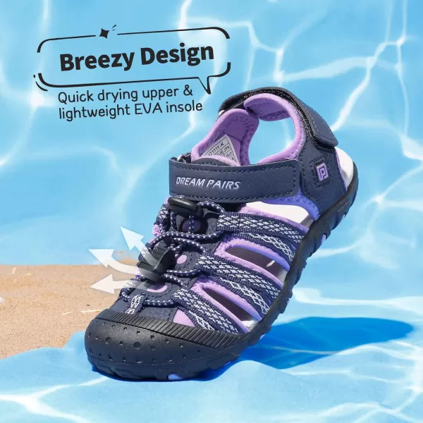 imageDREAM PAIRS Boys amp Girls ToddlerLittle KidBig Kid Outdoor Summer SandalsPurple