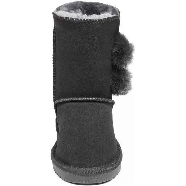 imageDREAM PAIRS Boys amp Girls ToddlerLittle KidBig Kid Winter Snow BootsPompomgrey