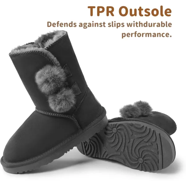 imageDREAM PAIRS Boys amp Girls ToddlerLittle KidBig Kid Winter Snow BootsPompomgrey