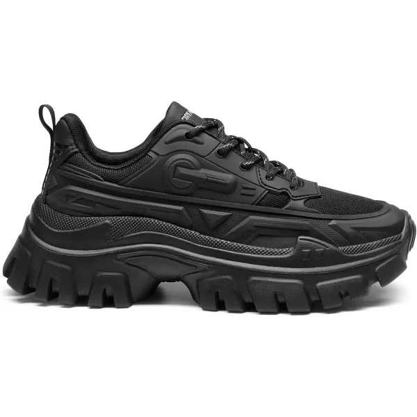 imageDREAM PAIRS Chunky Fashion Sneakers for Women Womens Platform LaceUp Comfortable Dad SneakersBlack