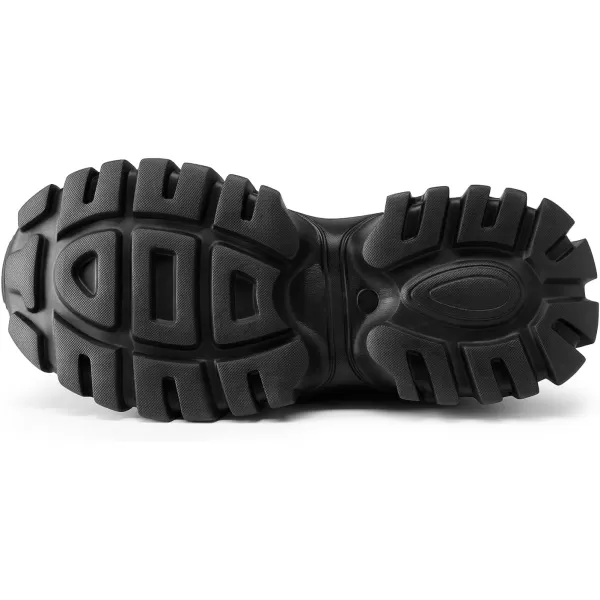 imageDREAM PAIRS Chunky Fashion Sneakers for Women Womens Platform LaceUp Comfortable Dad SneakersBlack