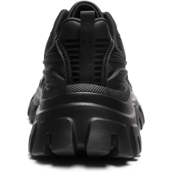 imageDREAM PAIRS Chunky Fashion Sneakers for Women Womens Platform LaceUp Comfortable Dad SneakersBlack