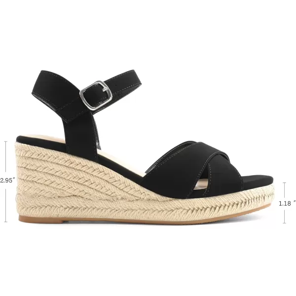 imageDREAM PAIRS Espadrille Dressy Wedge Sandals Womens Platform Sandals Casual Summer Comfortable High Heeled Wedges with Adjustable BuckleBlacknubuck