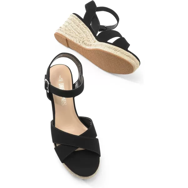imageDREAM PAIRS Espadrille Dressy Wedge Sandals Womens Platform Sandals Casual Summer Comfortable High Heeled Wedges with Adjustable BuckleBlacknubuck