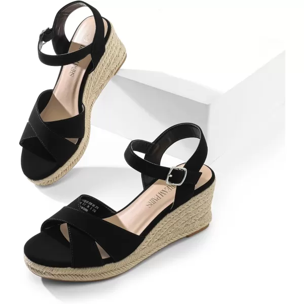 imageDREAM PAIRS Espadrille Dressy Wedge Sandals Womens Platform Sandals Casual Summer Comfortable High Heeled Wedges with Adjustable BuckleBlacknubuck