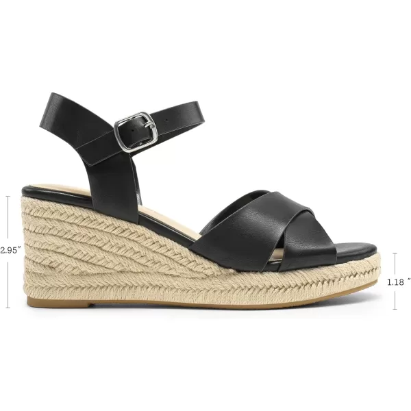 imageDREAM PAIRS Espadrille Dressy Wedge Sandals Womens Platform Sandals Casual Summer Comfortable High Heeled Wedges with Adjustable BuckleBlackpu