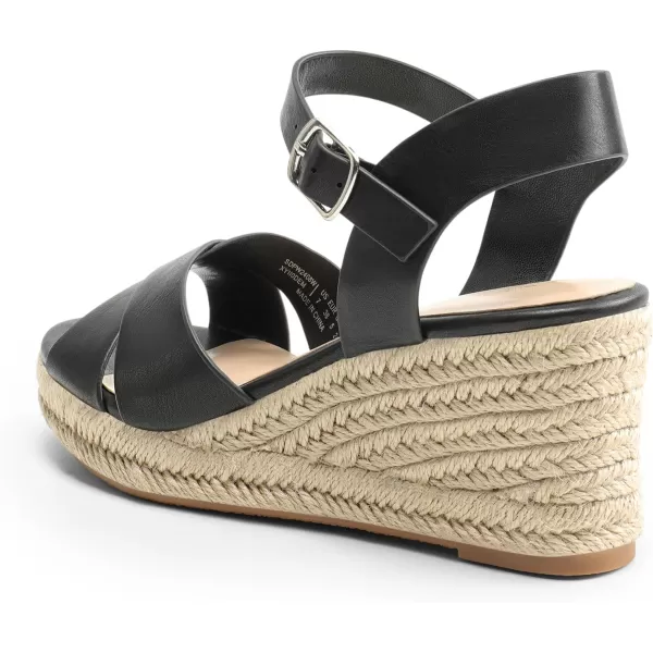 imageDREAM PAIRS Espadrille Dressy Wedge Sandals Womens Platform Sandals Casual Summer Comfortable High Heeled Wedges with Adjustable BuckleBlackpu