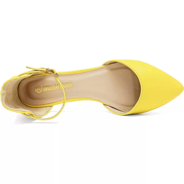imageDREAM PAIRS Flapointed Womens Casual DOrsay Pointed Plain Ballet Comfort Soft Slip On Flats ShoesAnkleyellow