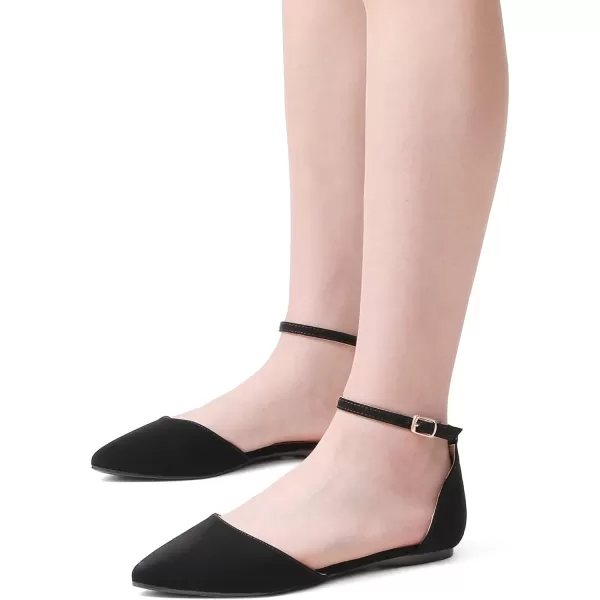 imageDREAM PAIRS Flapointed Womens Casual DOrsay Pointed Plain Ballet Comfort Soft Slip On Flats ShoesBlackNubuck