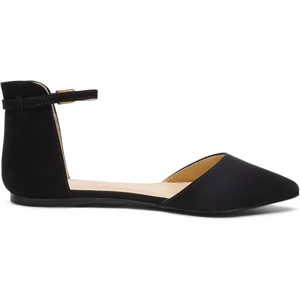 imageDREAM PAIRS Flapointed Womens Casual DOrsay Pointed Plain Ballet Comfort Soft Slip On Flats ShoesBlackNubuck