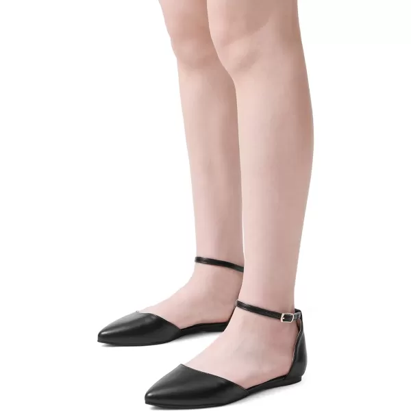imageDREAM PAIRS Flapointed Womens Casual DOrsay Pointed Plain Ballet Comfort Soft Slip On Flats ShoesBlackPu