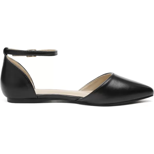 imageDREAM PAIRS Flapointed Womens Casual DOrsay Pointed Plain Ballet Comfort Soft Slip On Flats ShoesBlackPu