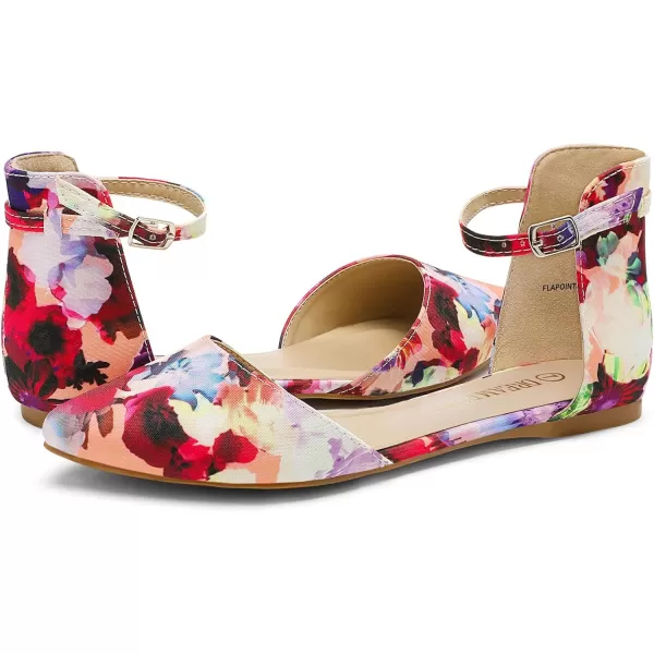 imageDREAM PAIRS Flapointed Womens Casual DOrsay Pointed Plain Ballet Comfort Soft Slip On Flats ShoesFloral