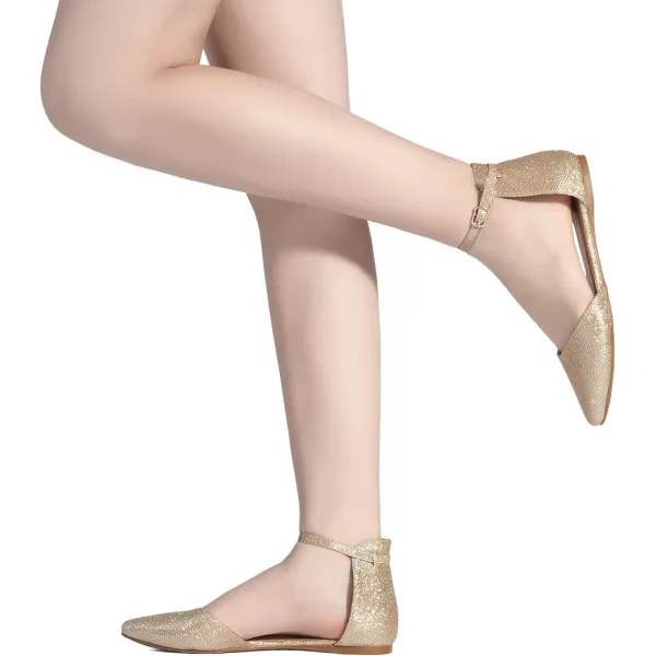 imageDREAM PAIRS Flapointed Womens Casual DOrsay Pointed Plain Ballet Comfort Soft Slip On Flats ShoesGold