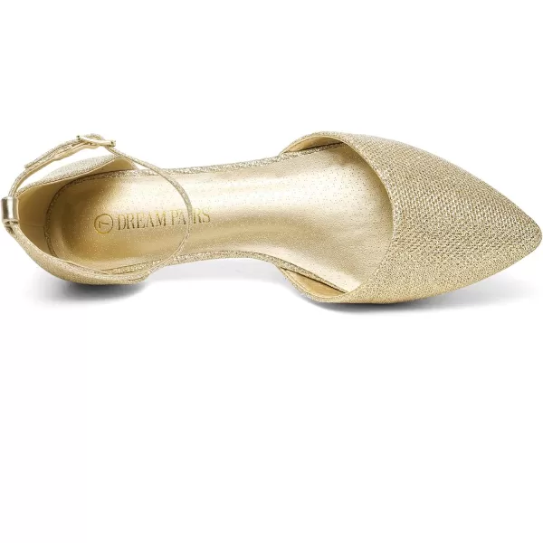 imageDREAM PAIRS Flapointed Womens Casual DOrsay Pointed Plain Ballet Comfort Soft Slip On Flats ShoesGoldGlitter