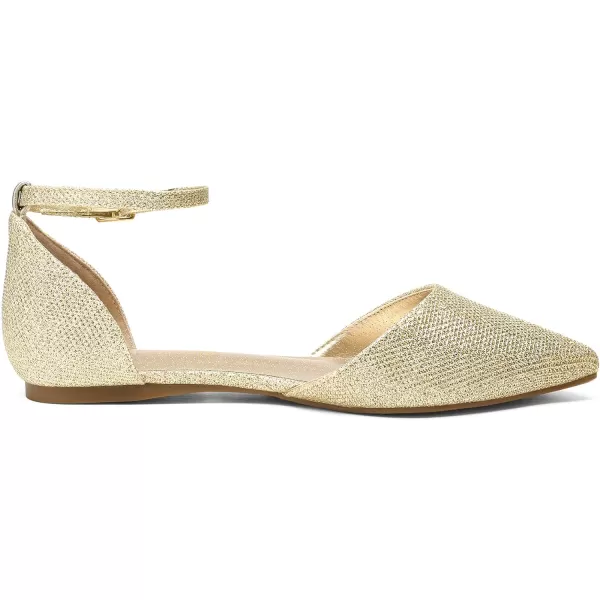 imageDREAM PAIRS Flapointed Womens Casual DOrsay Pointed Plain Ballet Comfort Soft Slip On Flats ShoesGoldGlitter