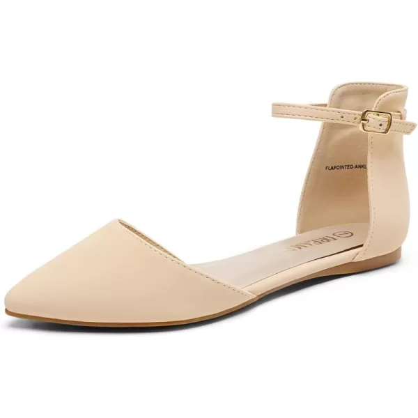 imageDREAM PAIRS Flapointed Womens Casual DOrsay Pointed Plain Ballet Comfort Soft Slip On Flats ShoesNudeNubuck