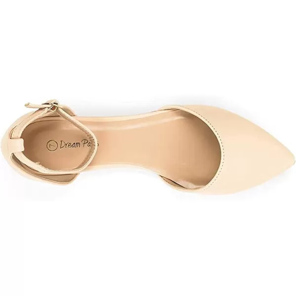 imageDREAM PAIRS Flapointed Womens Casual DOrsay Pointed Plain Ballet Comfort Soft Slip On Flats ShoesNudeNubuck