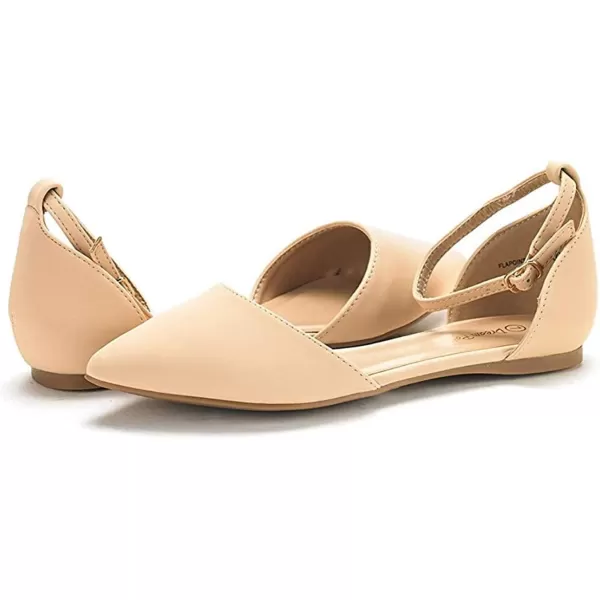 imageDREAM PAIRS Flapointed Womens Casual DOrsay Pointed Plain Ballet Comfort Soft Slip On Flats ShoesNudeNubuck