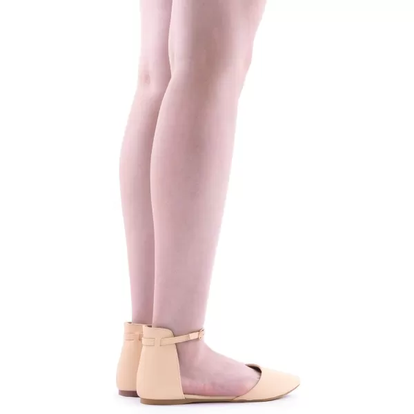 imageDREAM PAIRS Flapointed Womens Casual DOrsay Pointed Plain Ballet Comfort Soft Slip On Flats ShoesNudeNubuck
