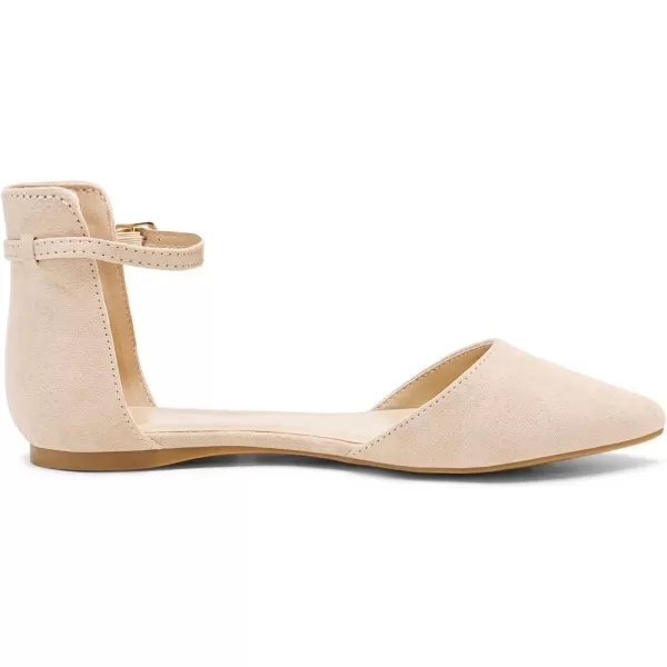 imageDREAM PAIRS Flapointed Womens Casual DOrsay Pointed Plain Ballet Comfort Soft Slip On Flats ShoesNudeSuede