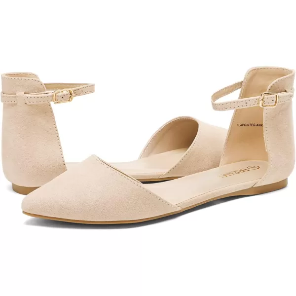 imageDREAM PAIRS Flapointed Womens Casual DOrsay Pointed Plain Ballet Comfort Soft Slip On Flats ShoesNudeSuede