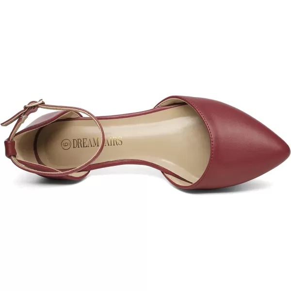 imageDREAM PAIRS Flapointed Womens Casual DOrsay Pointed Plain Ballet Comfort Soft Slip On Flats ShoesRedPu