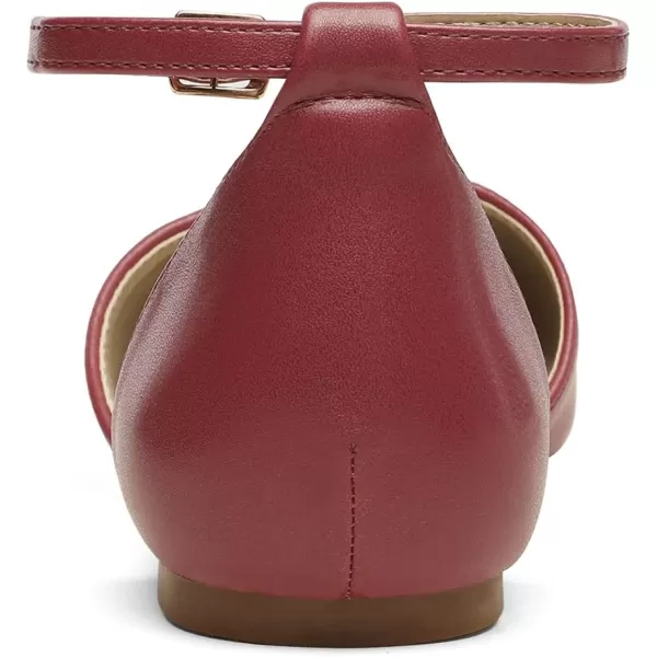 imageDREAM PAIRS Flapointed Womens Casual DOrsay Pointed Plain Ballet Comfort Soft Slip On Flats ShoesRedPu
