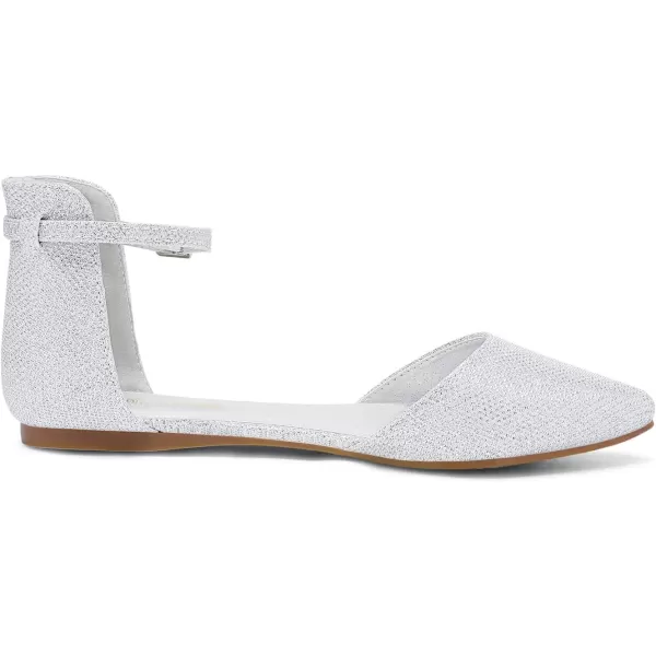 imageDREAM PAIRS Flapointed Womens Casual DOrsay Pointed Plain Ballet Comfort Soft Slip On Flats ShoesSilver