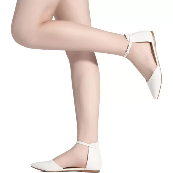 imageDREAM PAIRS Flapointed Womens Casual DOrsay Pointed Plain Ballet Comfort Soft Slip On Flats ShoesWhite